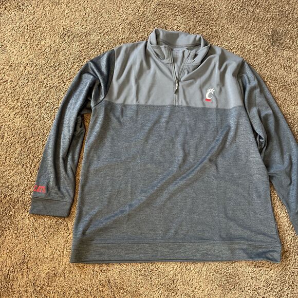 University Of Cincinnati Bearcats Champion Fleece Quarter Zip Size 2XL - Picture 2 of 7